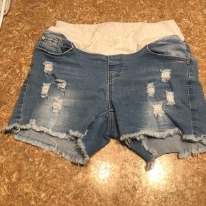 Maternity jean shorts